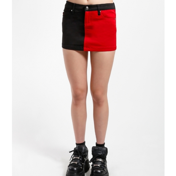 Sold TRIPP NYC Split Skirt, Red/Black, Punk as ____* - Picture 2 of 14